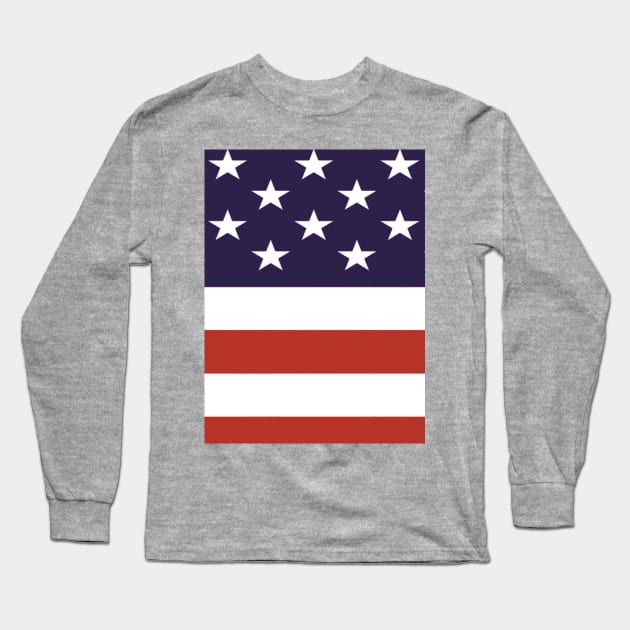 Stars and Stripes Red White and Blue USA Flag Long Sleeve T-Shirt by squeakyricardo